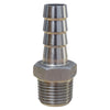 Hose Stem Stainless - 1/2" MPT x 1/2" Barb